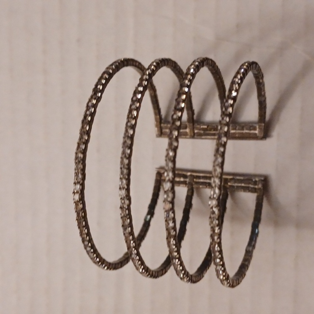 4/$30 Elegant Silver & Rhinestone Cuff Bracelet